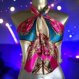 🆕🎁Luxury Satin Scarf Top